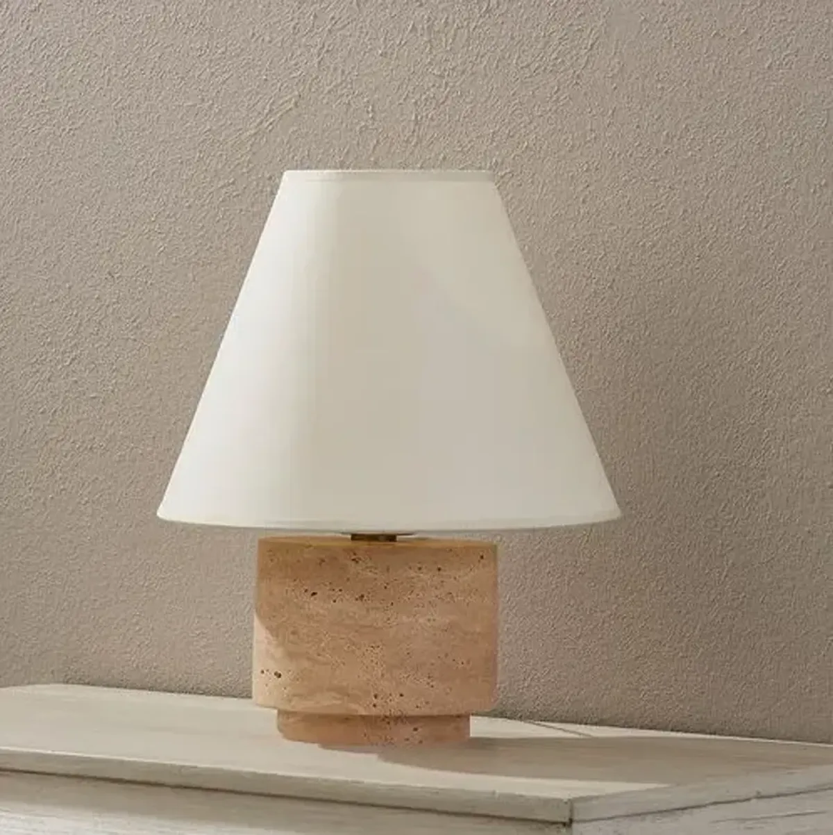 Bronte 14.5" Stone Table Lamp - Natural/Patina Brass - Gold