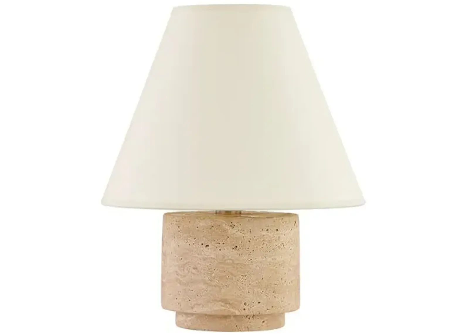 Bronte 14.5" Stone Table Lamp - Natural/Patina Brass - Gold