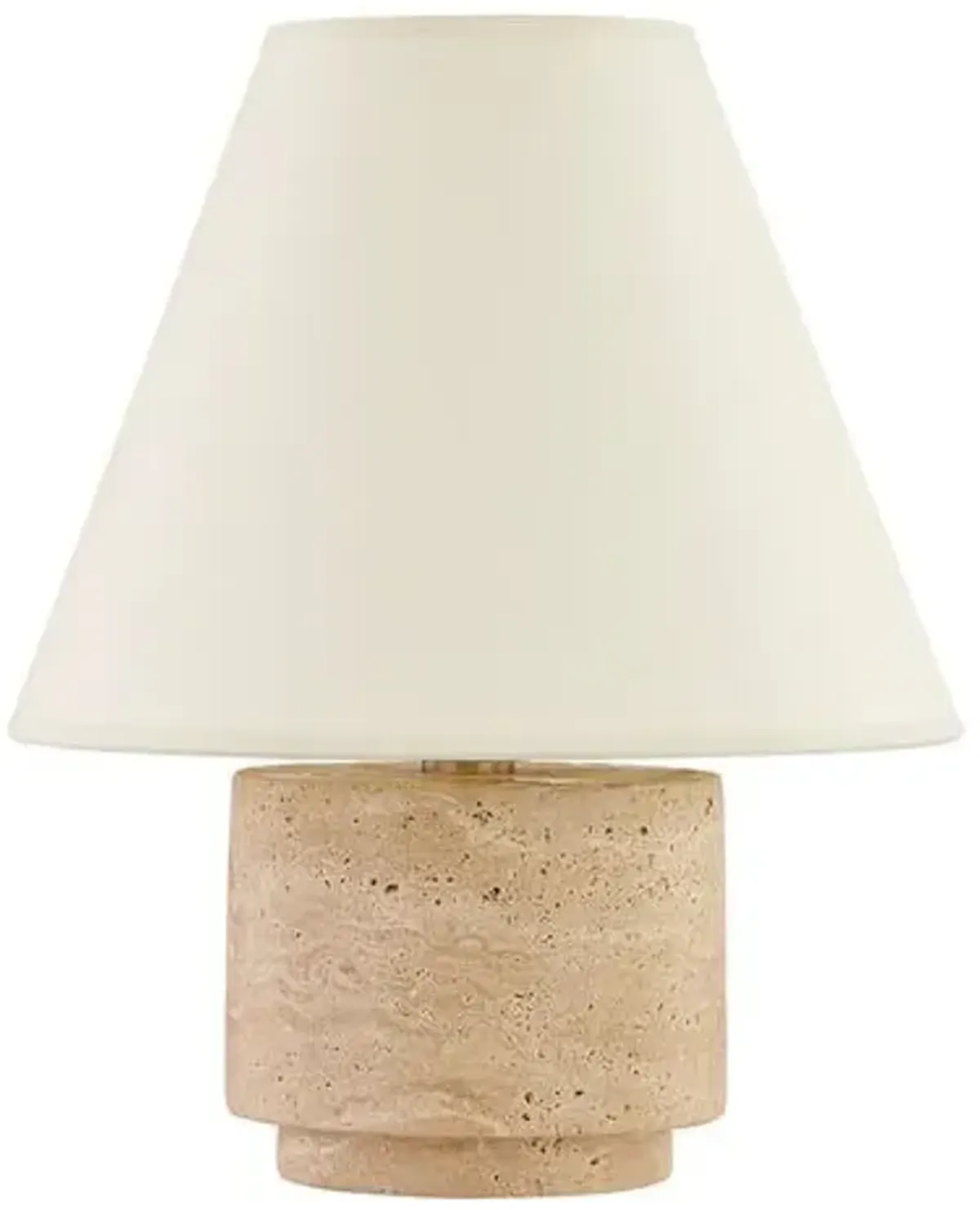 Bronte 14.5" Stone Table Lamp - Natural/Patina Brass - Gold