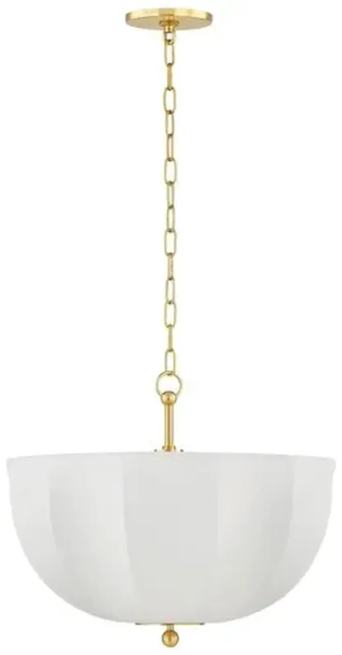 Meshelle 17" Pendant - Aged Brass/White Linen - Home Ec. for Mitzi - Gold