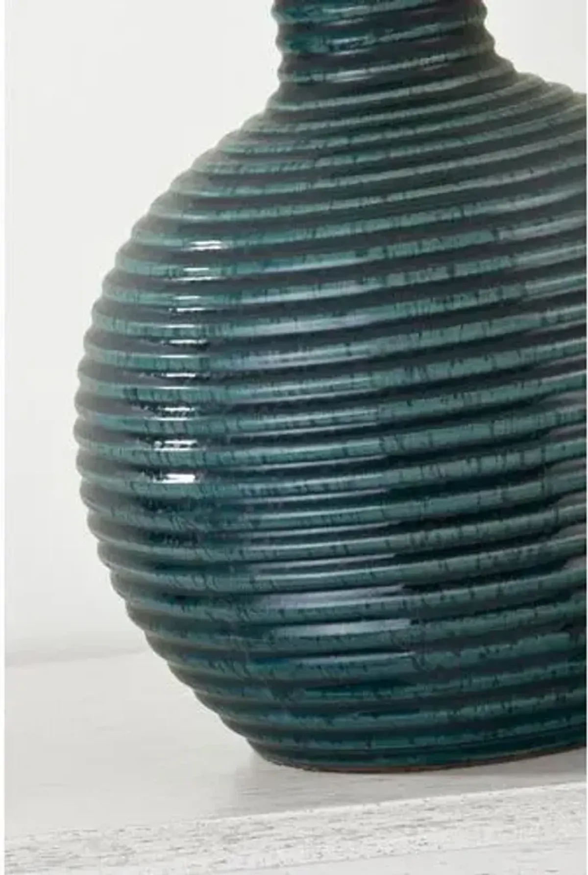 Sara 21.5" Ceramic Table Lamp - Ribbed Teal - Home Ec. for Mitzi - Gold