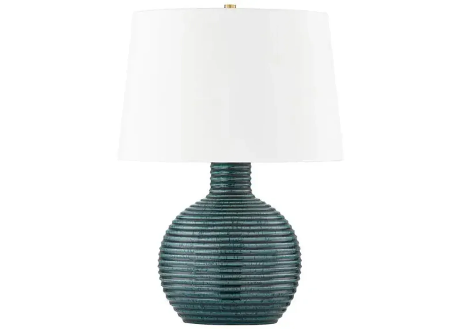 Sara 21.5" Ceramic Table Lamp - Ribbed Teal - Home Ec. for Mitzi - Gold