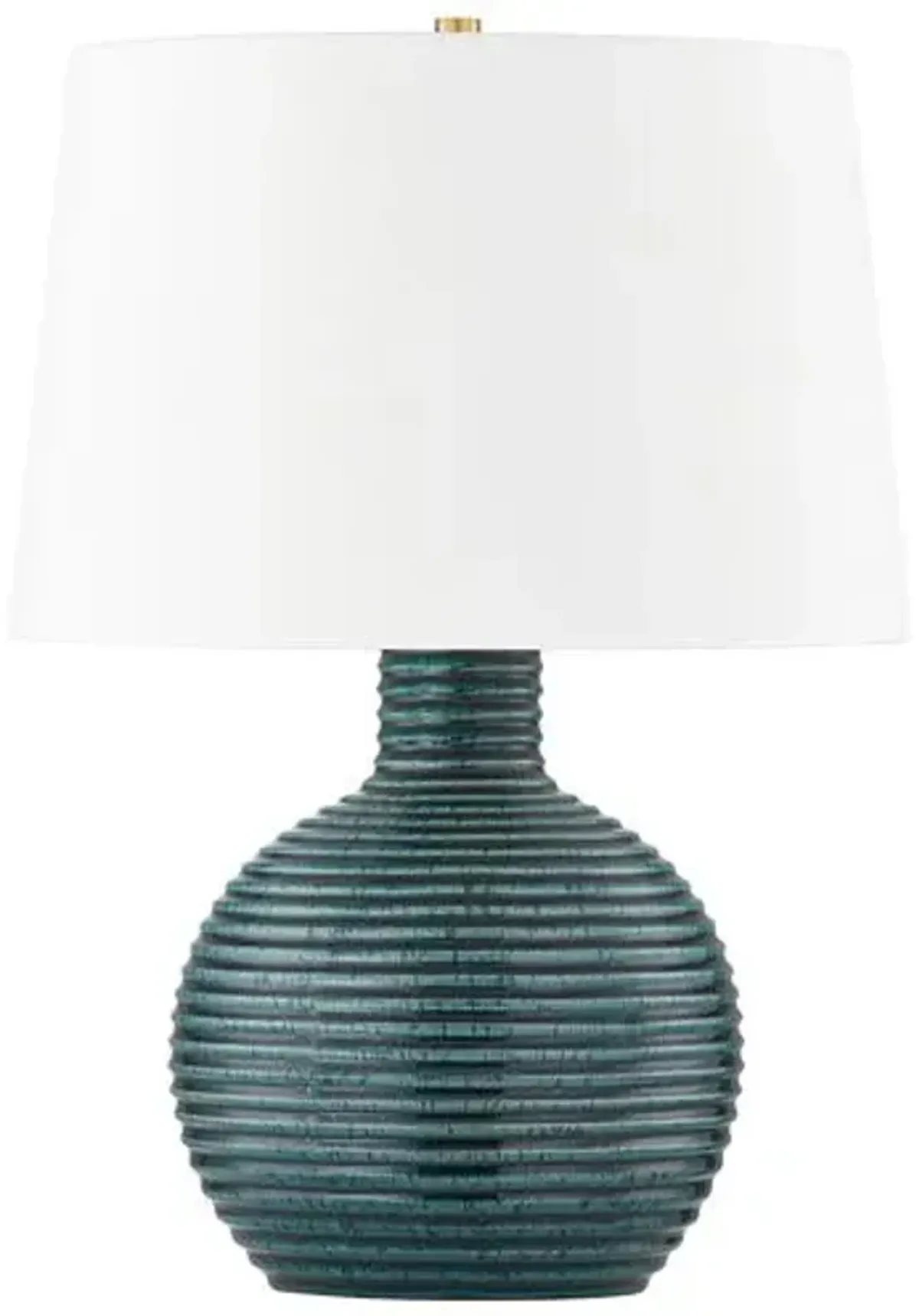 Sara 21.5" Ceramic Table Lamp - Ribbed Teal - Home Ec. for Mitzi - Gold