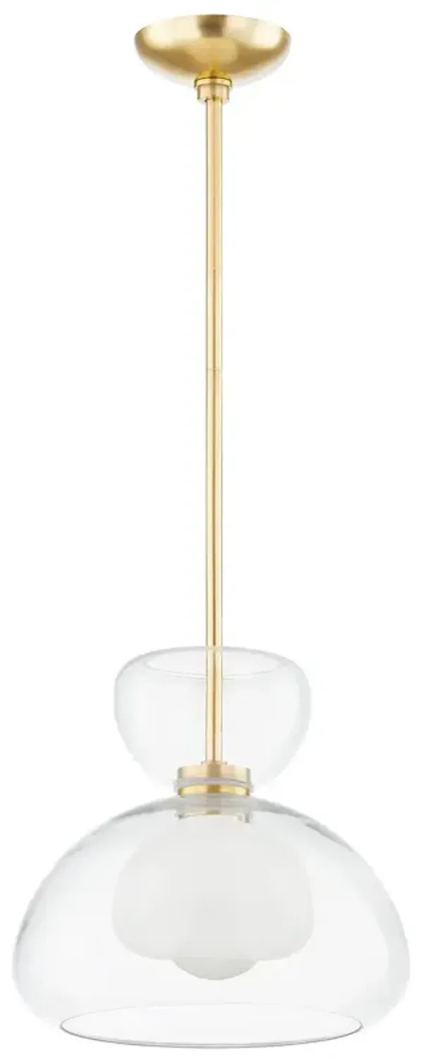 Cortney 11" Glass Pendant - Aged Brass - Home Ec. for Mitzi - Gold
