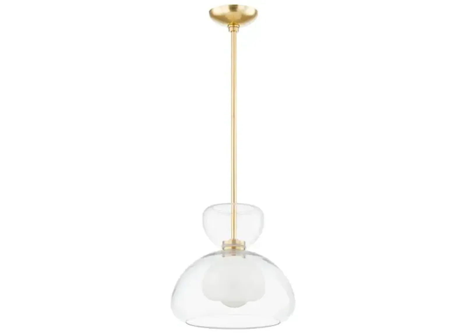 Cortney 11" Glass Pendant - Aged Brass - Home Ec. for Mitzi - Gold