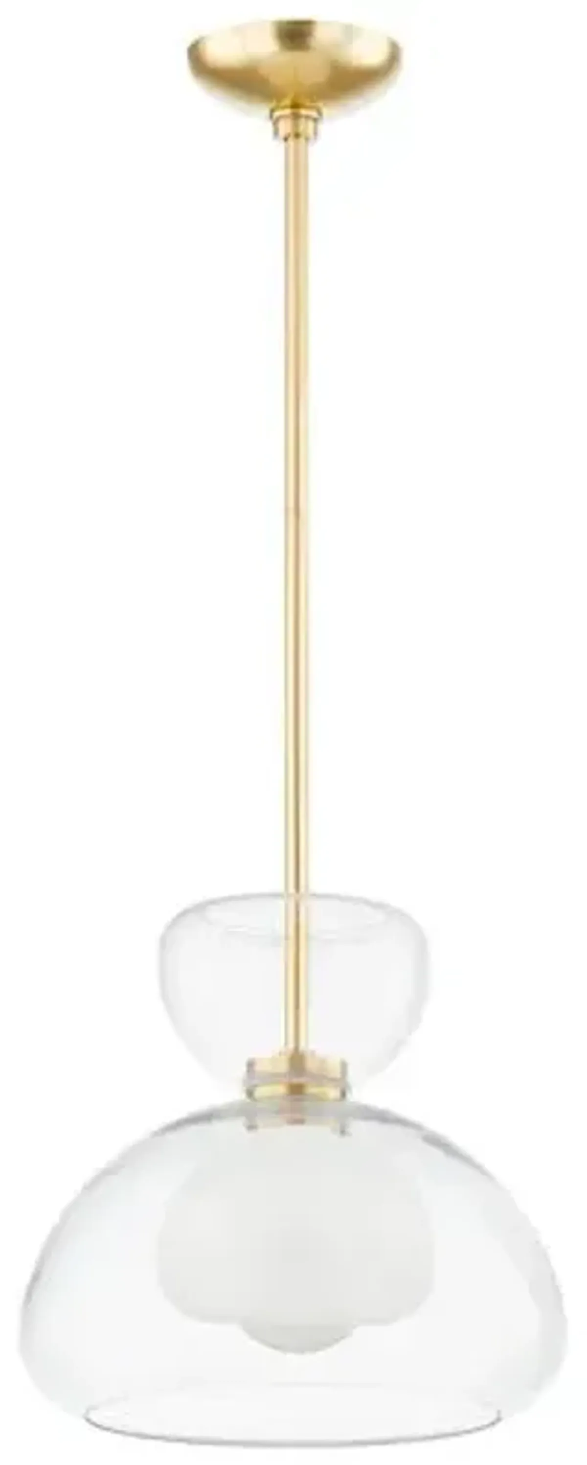 Cortney 11" Glass Pendant - Aged Brass - Home Ec. for Mitzi - Gold