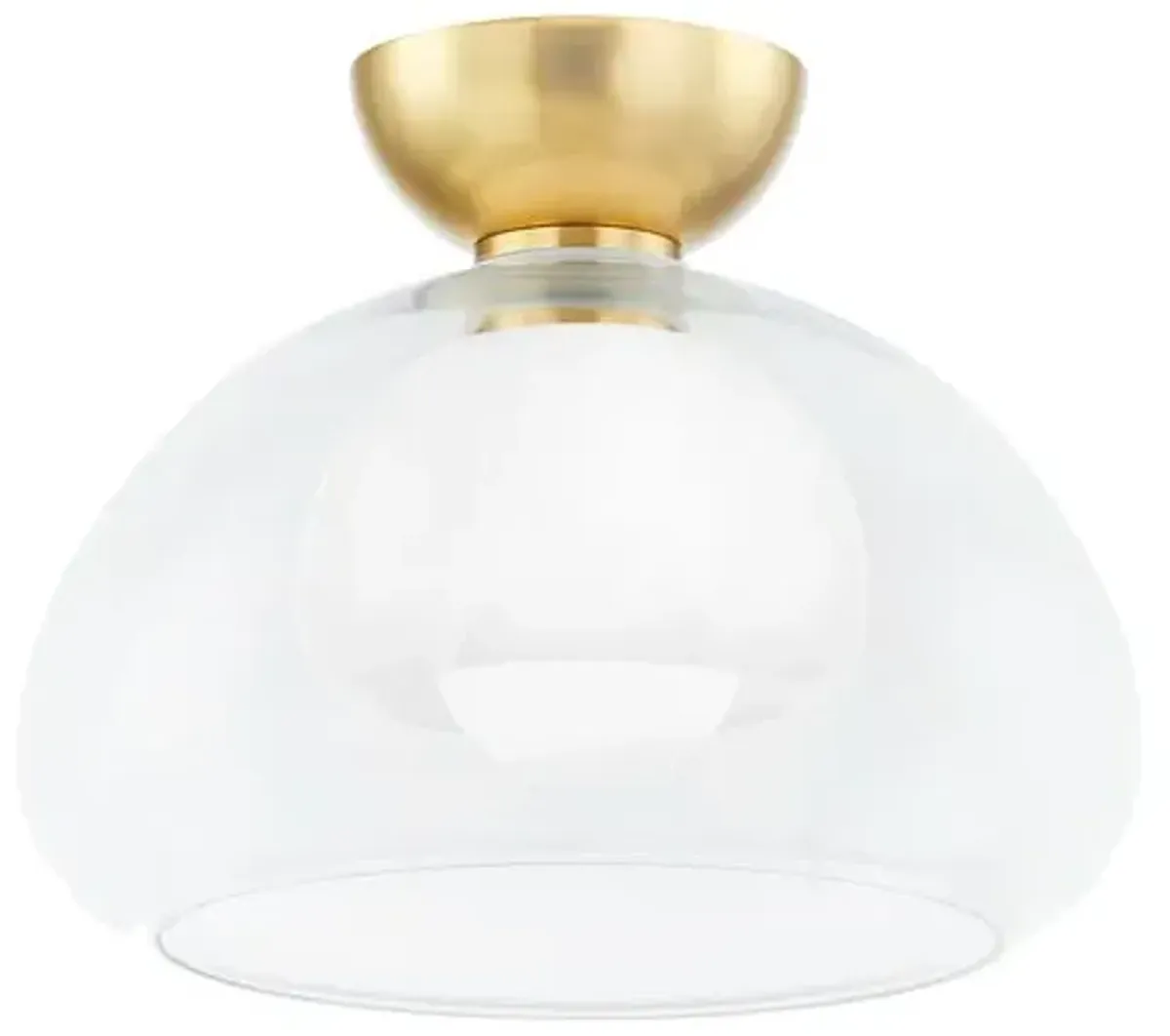 Cortney 9" Glass Semi Flush Mount - Aged Brass - Home Ec. for Mitzi - Gold