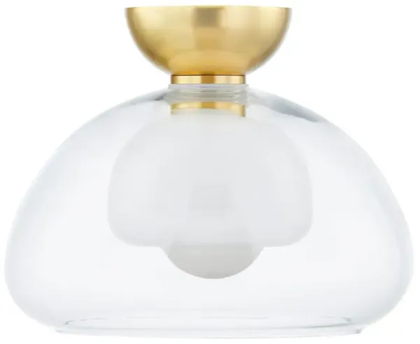 Cortney 9" Glass Semi Flush Mount - Aged Brass - Home Ec. for Mitzi - Gold