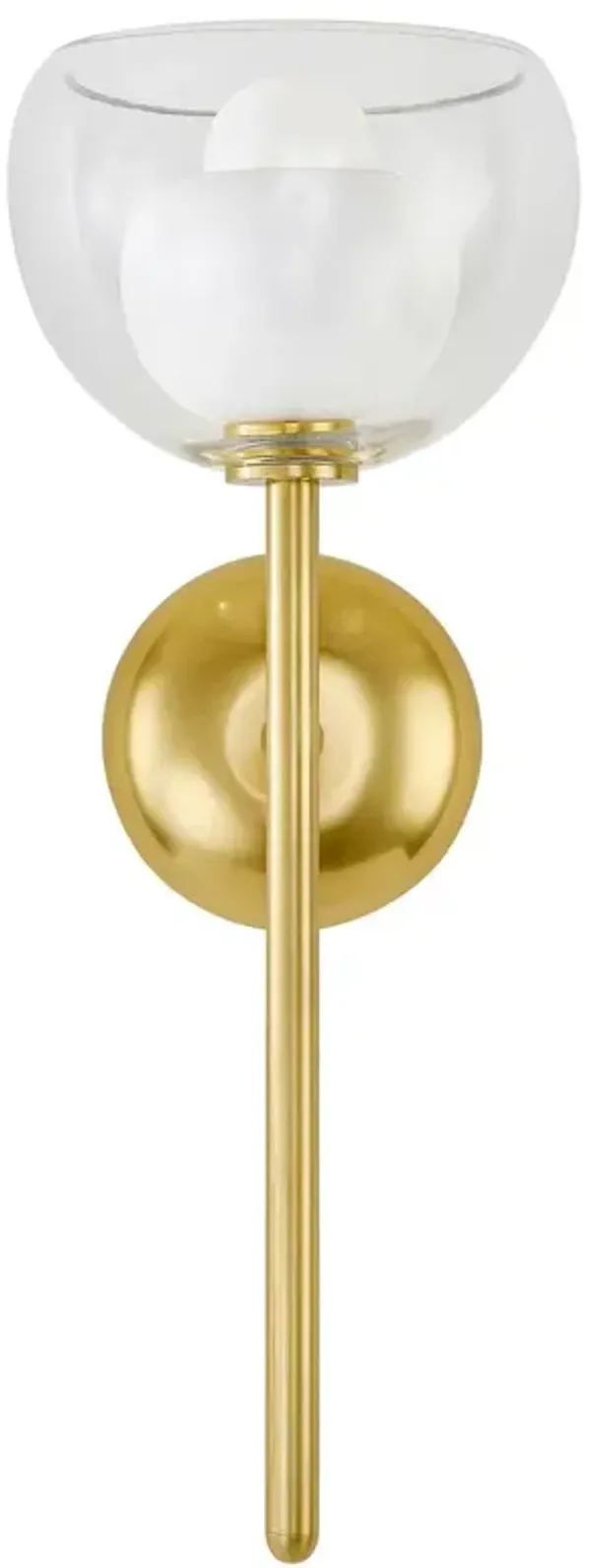 Cortney 17.25" Glass Wall Sconce - Aged Brass - Home Ec. for Mitzi - Gold