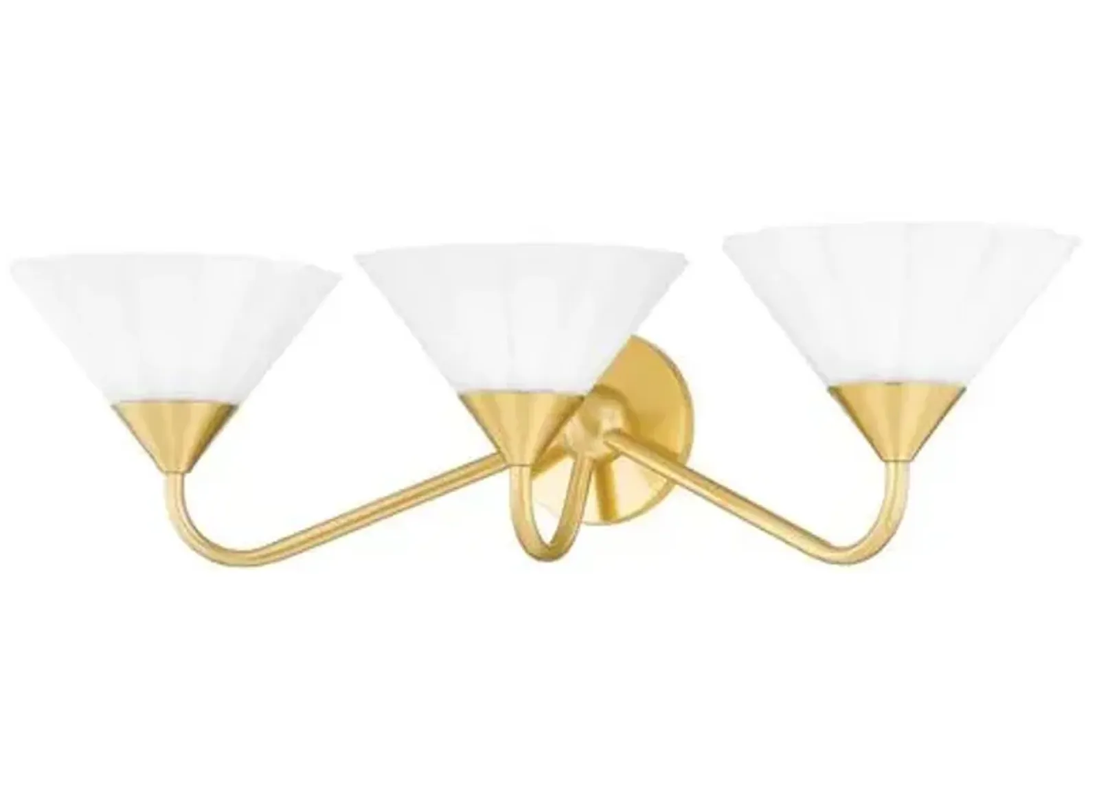 Kelsey 3-Light Glass Bathroom Vanity Wall Sconce - Home Ec. for Mitzi - Gold