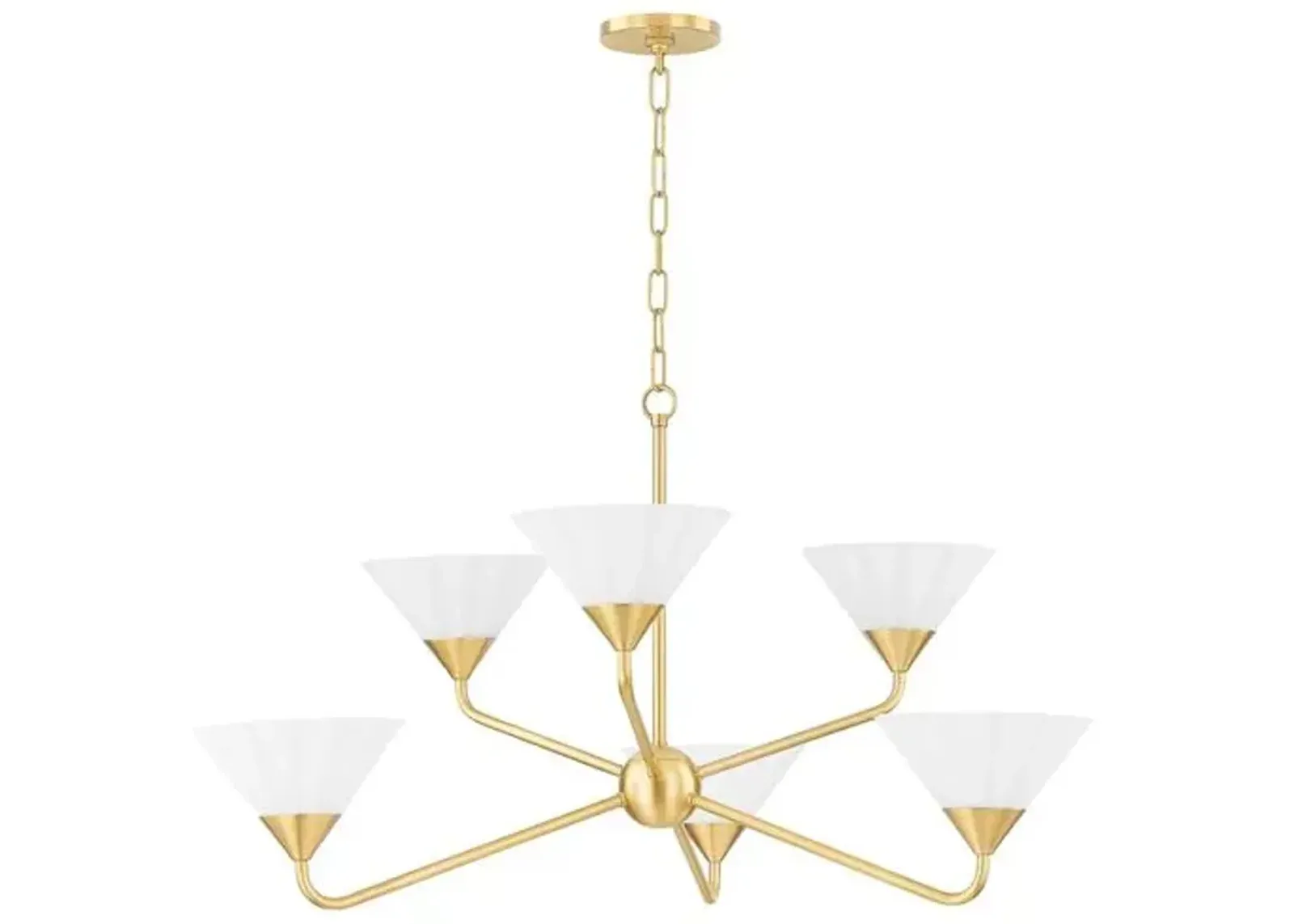 Kelsey 6-Light Glass Chandelier - Home Ec. for Mitzi - Gold