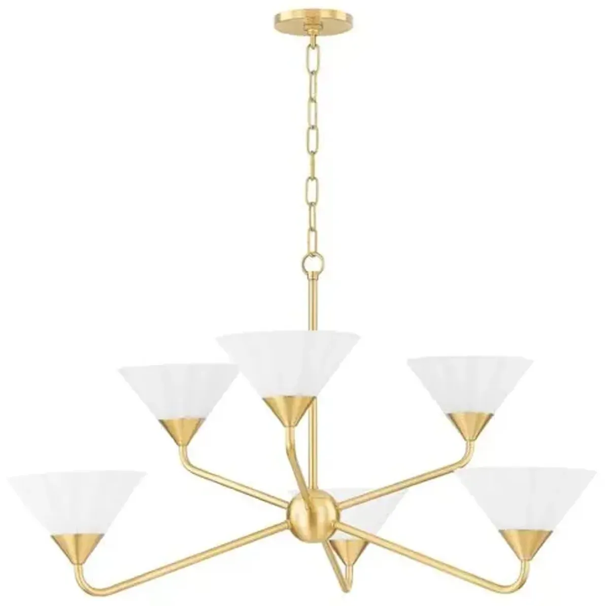 Kelsey 6-Light Glass Chandelier - Home Ec. for Mitzi - Gold