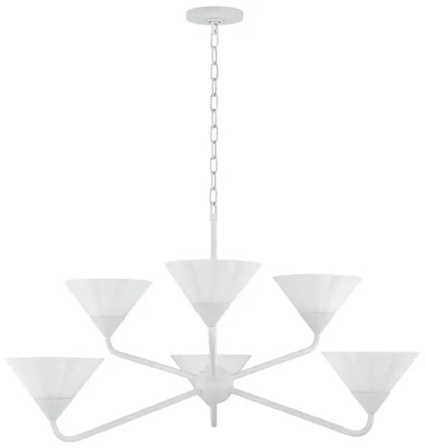 Kelsey 6-Light Glass Chandelier - Home Ec. for Mitzi - White