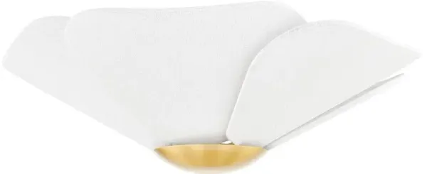 Madeline 7.75" Flush Mount - Aged Brass/White Linen - Home Ec. for Mitzi - Gold