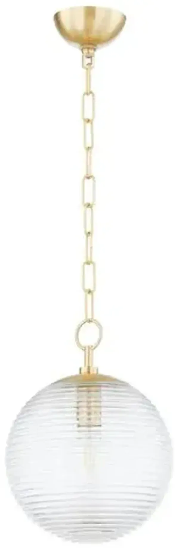 Sara Textured Glass Pendant - Aged Brass - Home Ec. for Mitzi - Gold