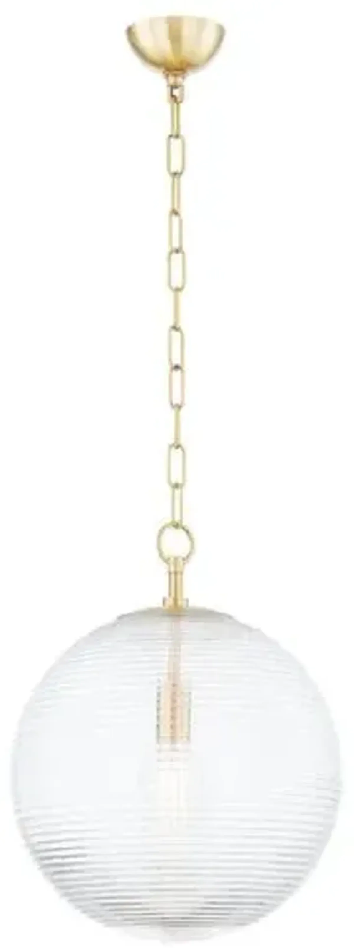 Sara Textured Glass Pendant - Aged Brass - Home Ec. for Mitzi - Gold