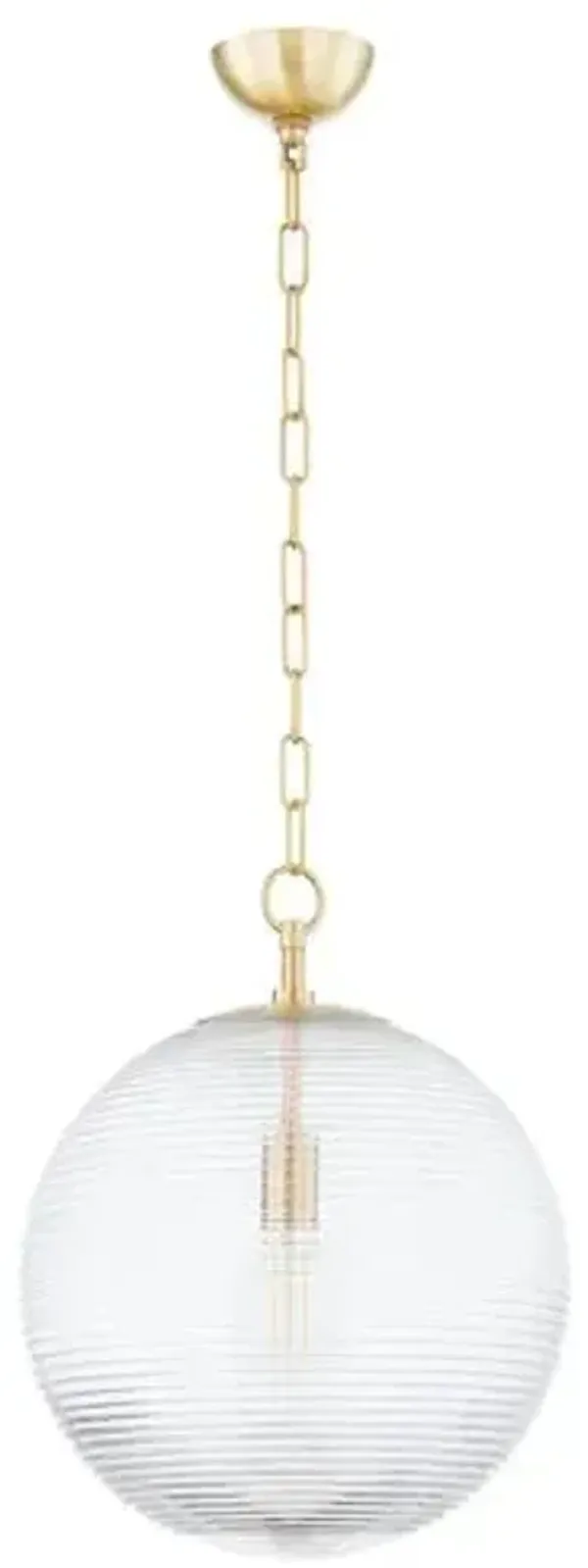 Sara Textured Glass Pendant - Aged Brass - Home Ec. for Mitzi - Gold