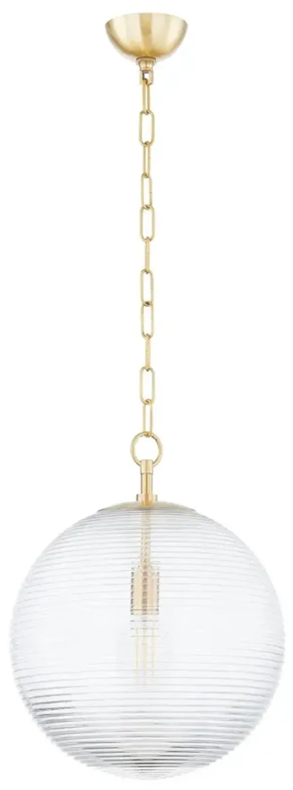 Sara Textured Glass Pendant - Aged Brass - Home Ec. for Mitzi - Gold