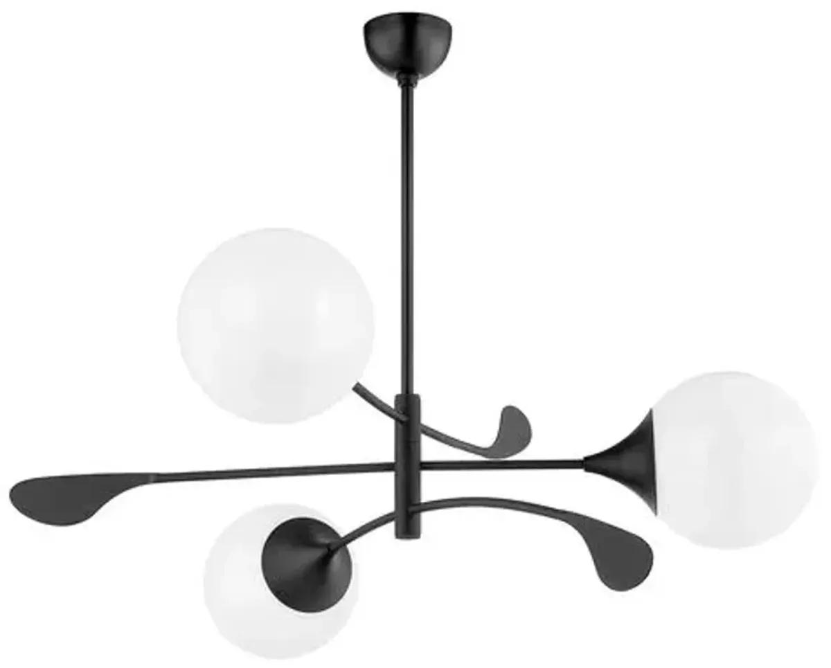 Victoria 17.5" Glass Globe Chandelier - Home Ec. for Mitzi - Black