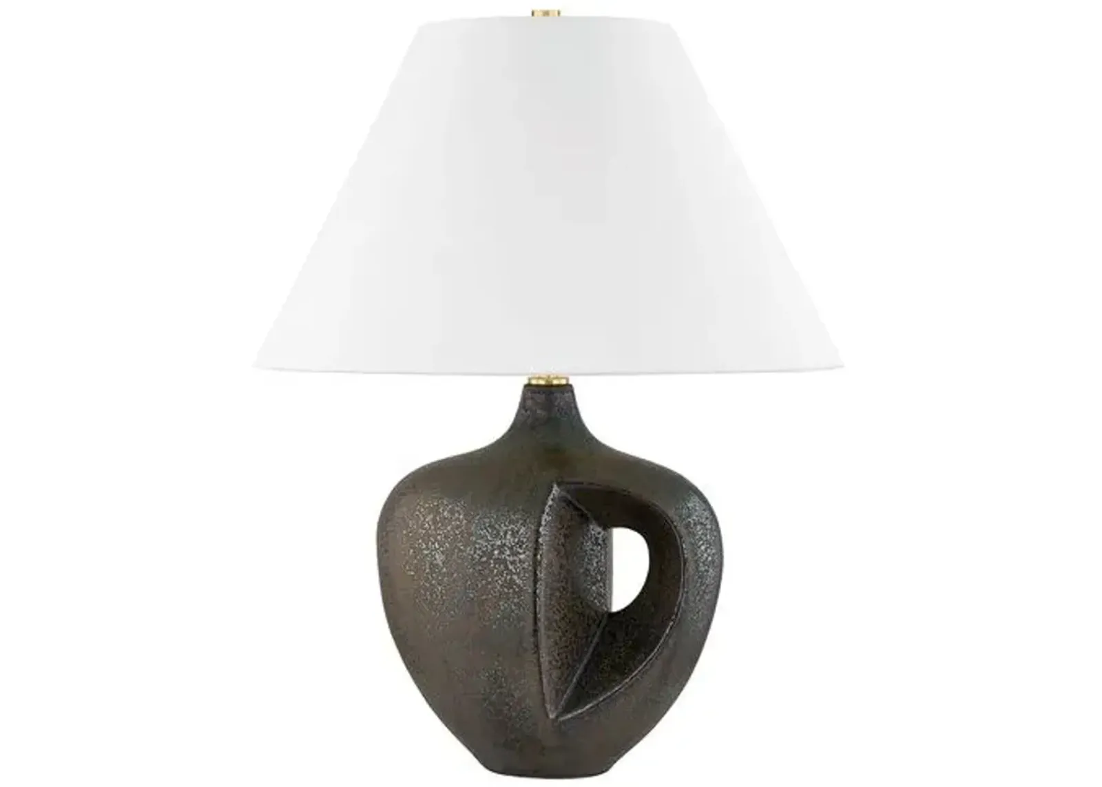 Dixie 24" Table Lamp - Aged Brass/Ceramic Reactive Bronze - Brown