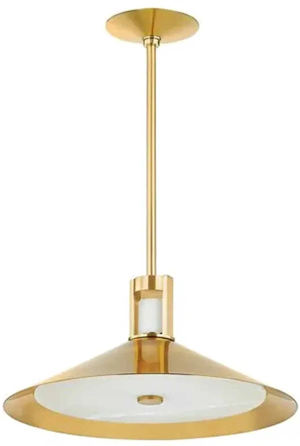 Evie 9.25" Alabaster Pendant - Gold