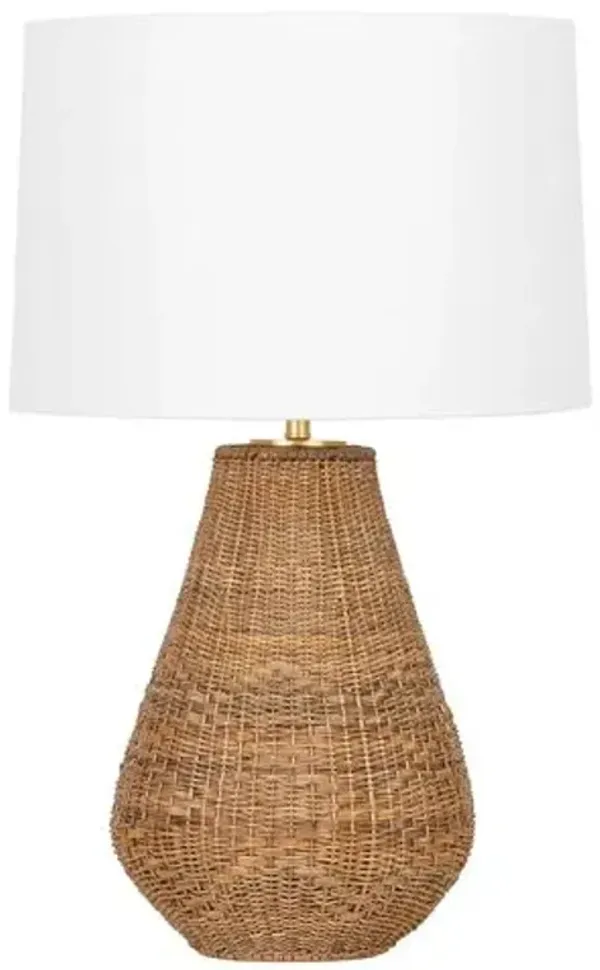 Liberty 29" Rattan Table Lamp - Natural - Gold