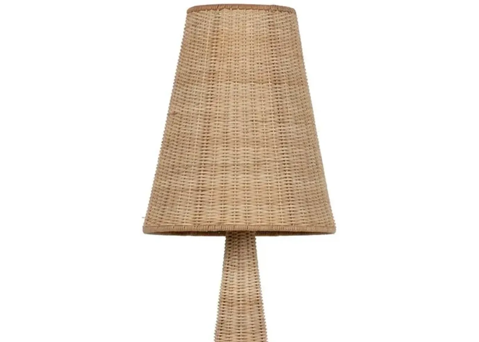 Kenna Rattan Wicker Table Lamp - Aged Brass - Gold