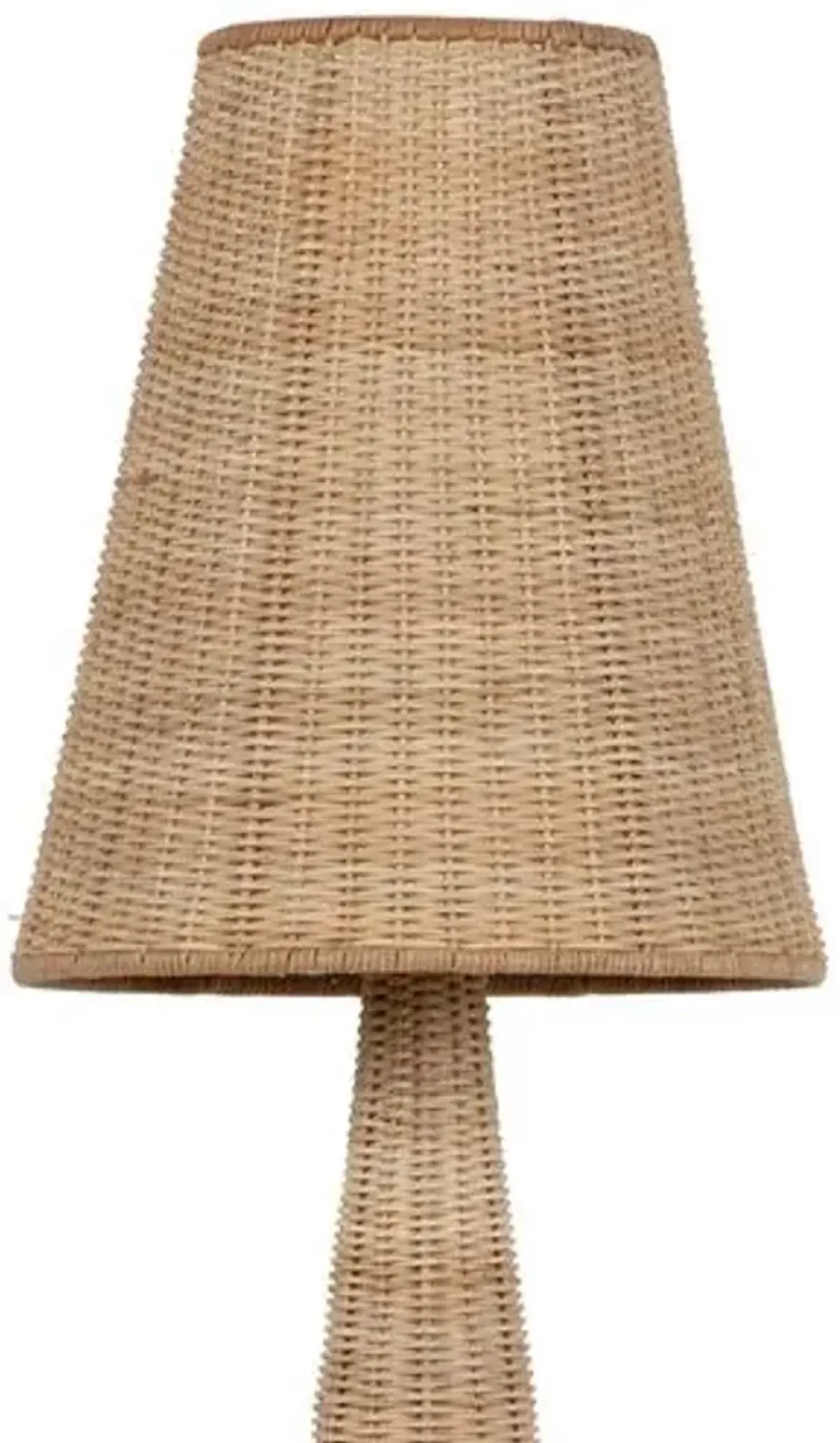 Kenna Rattan Wicker Table Lamp - Aged Brass - Gold