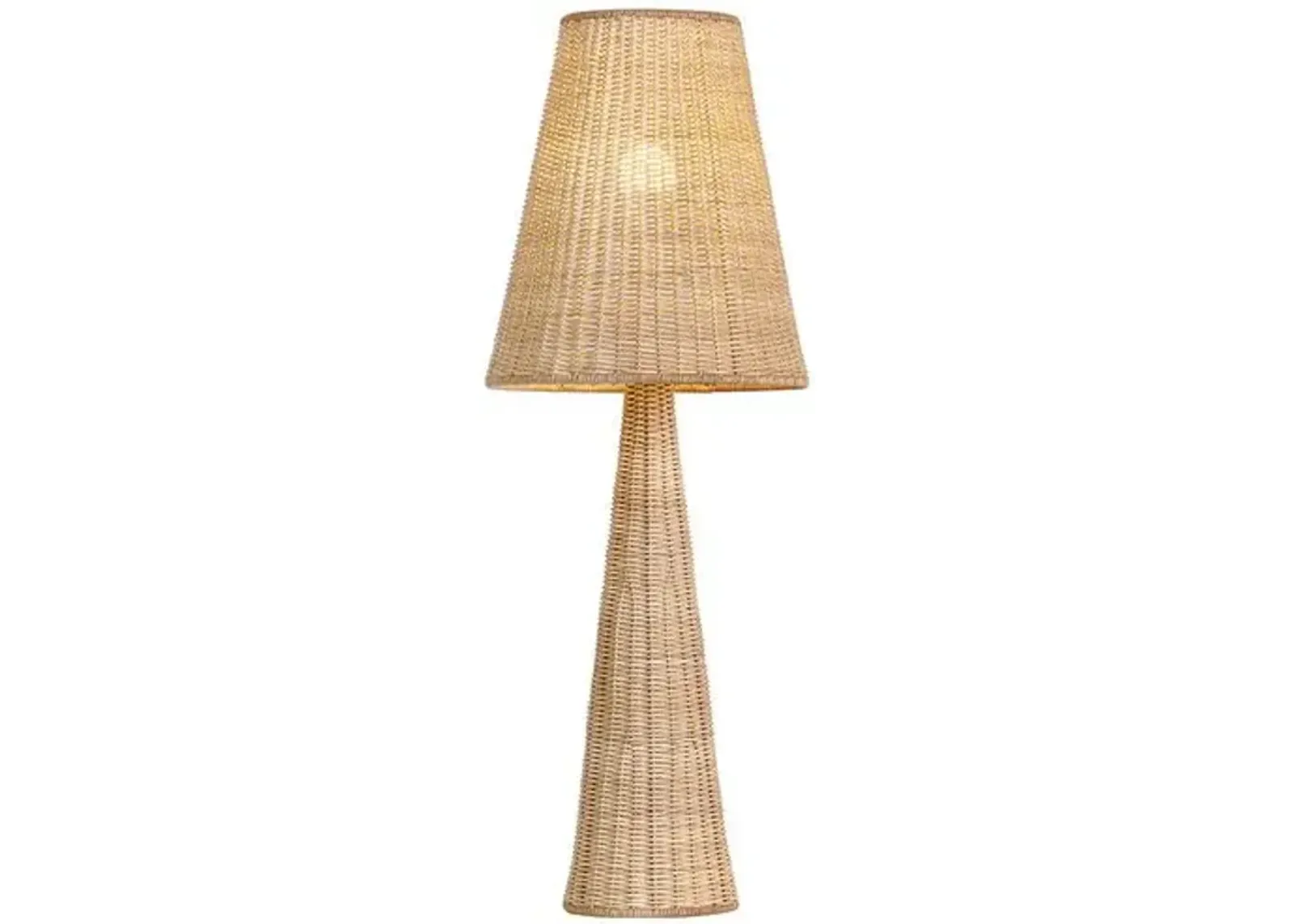 Kenna Rattan Wicker Table Lamp - Natural - Gold