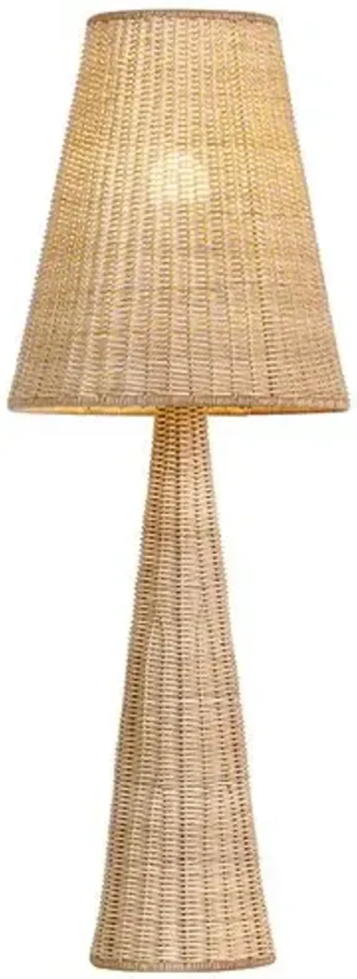 Kenna Rattan Wicker Table Lamp - Natural - Gold