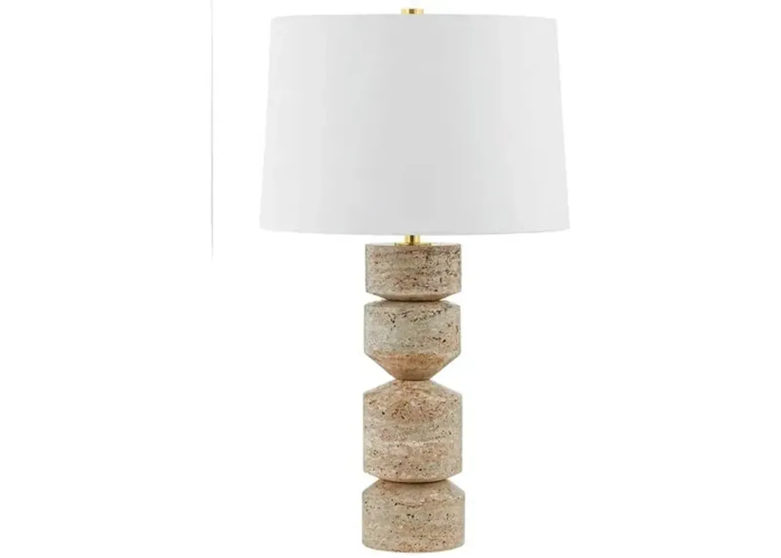 Lennox Stone Table Lamp - Aged Brass - Gold