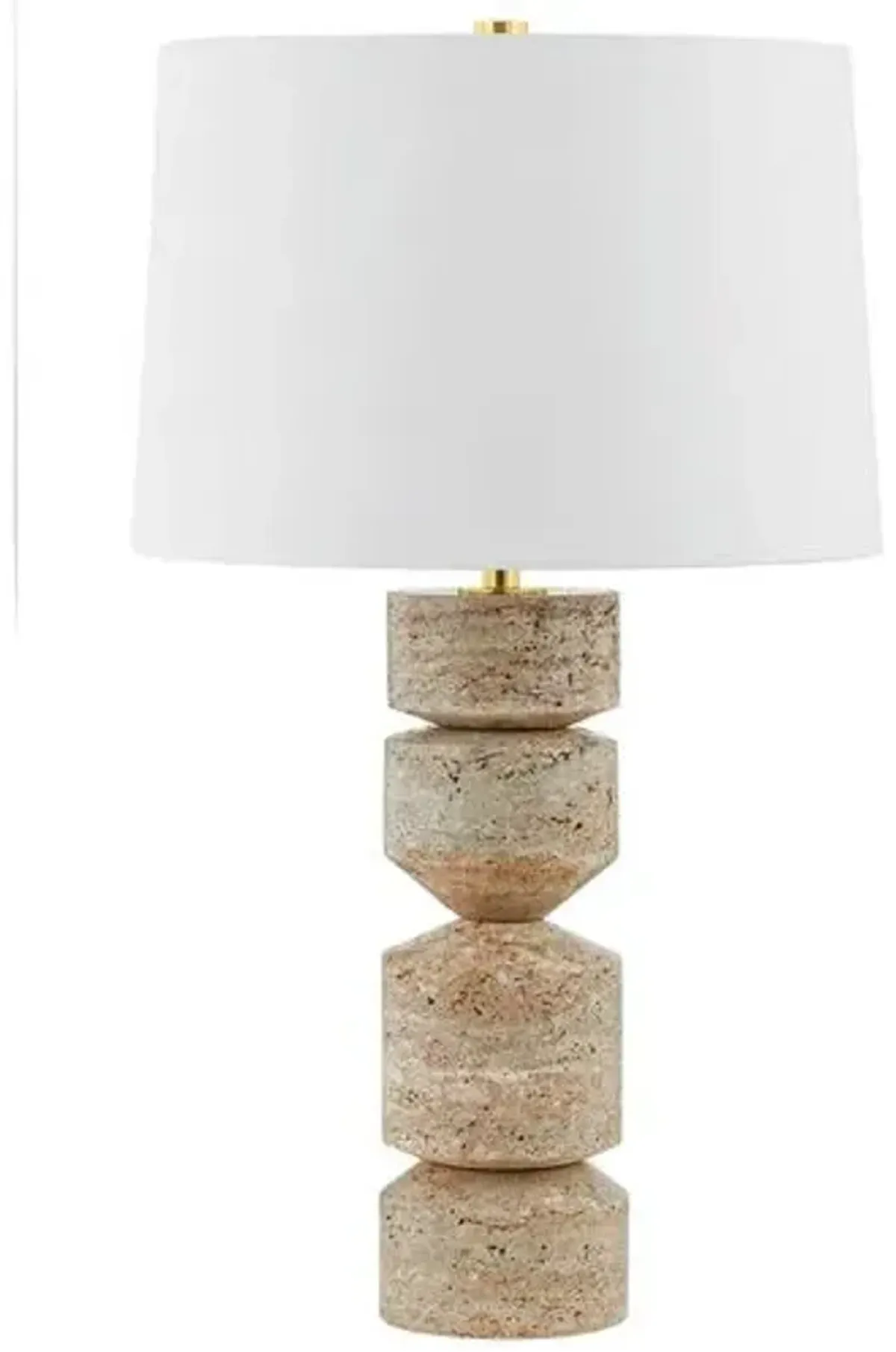 Lennox Stone Table Lamp - Natural - Gold