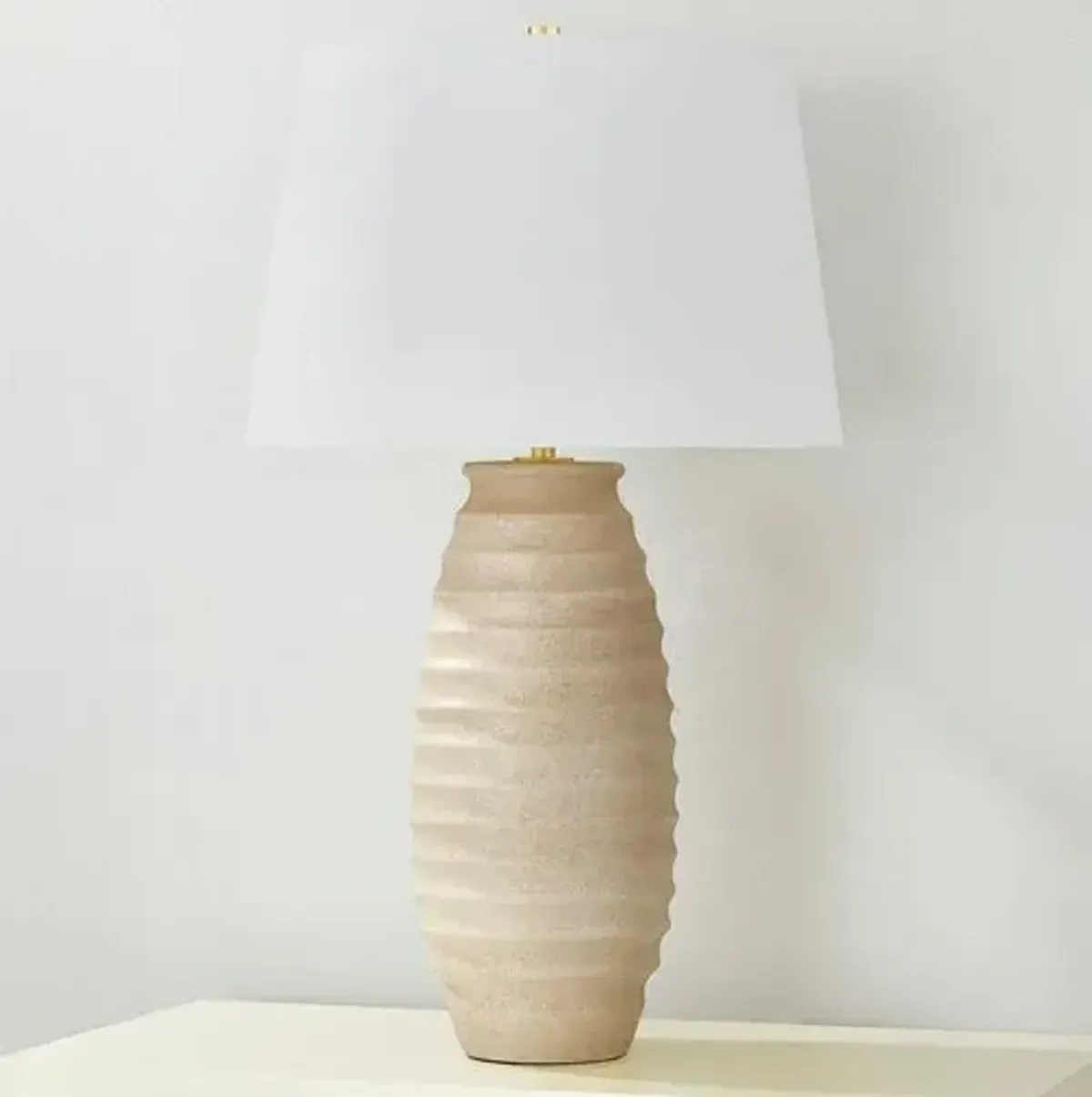 Aubriella Ceramic Table Lamp - Textured Fawn - Brown