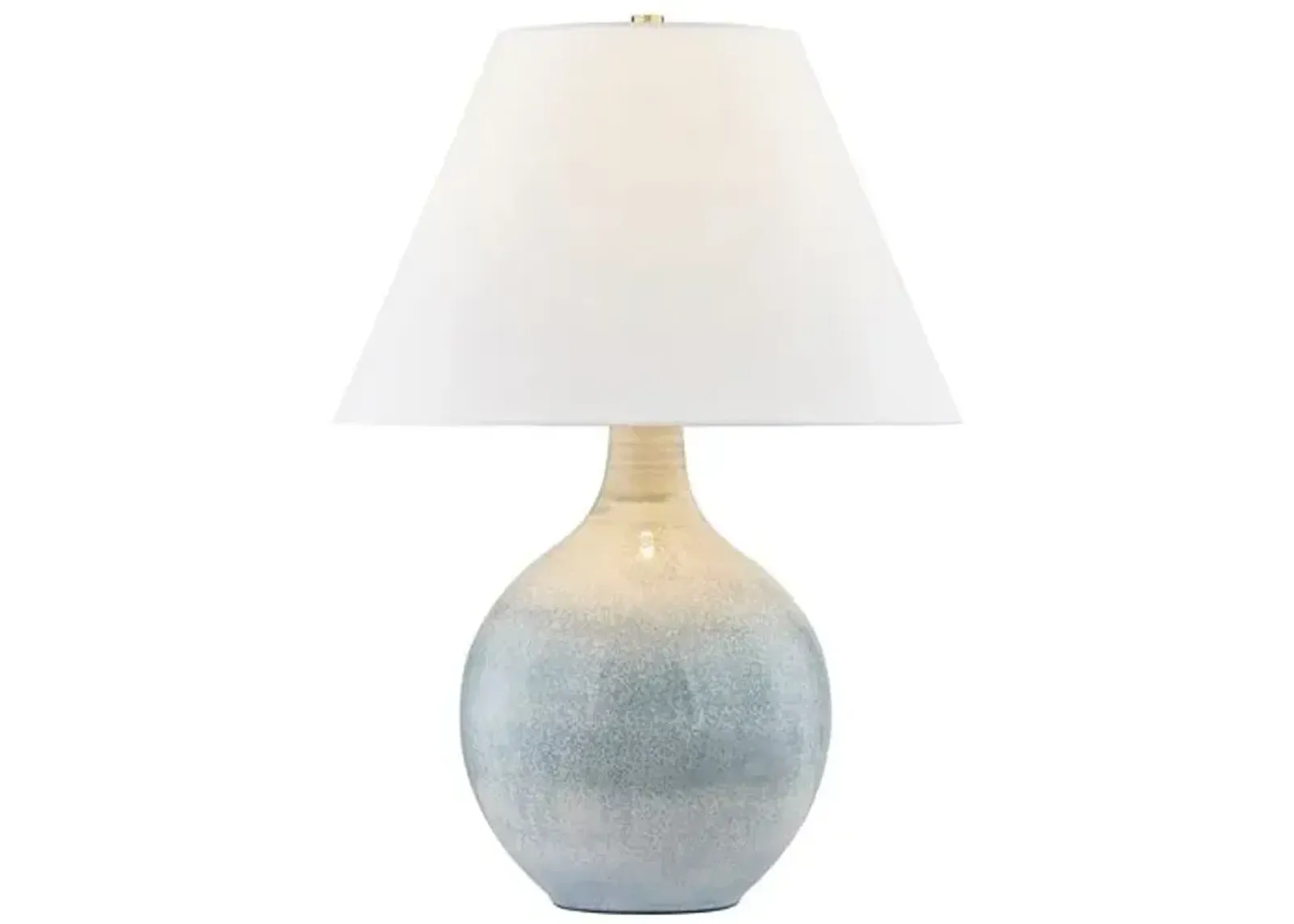 Selene Ceramic Table Lamp - Reactive Glaze Seaglass - Blue