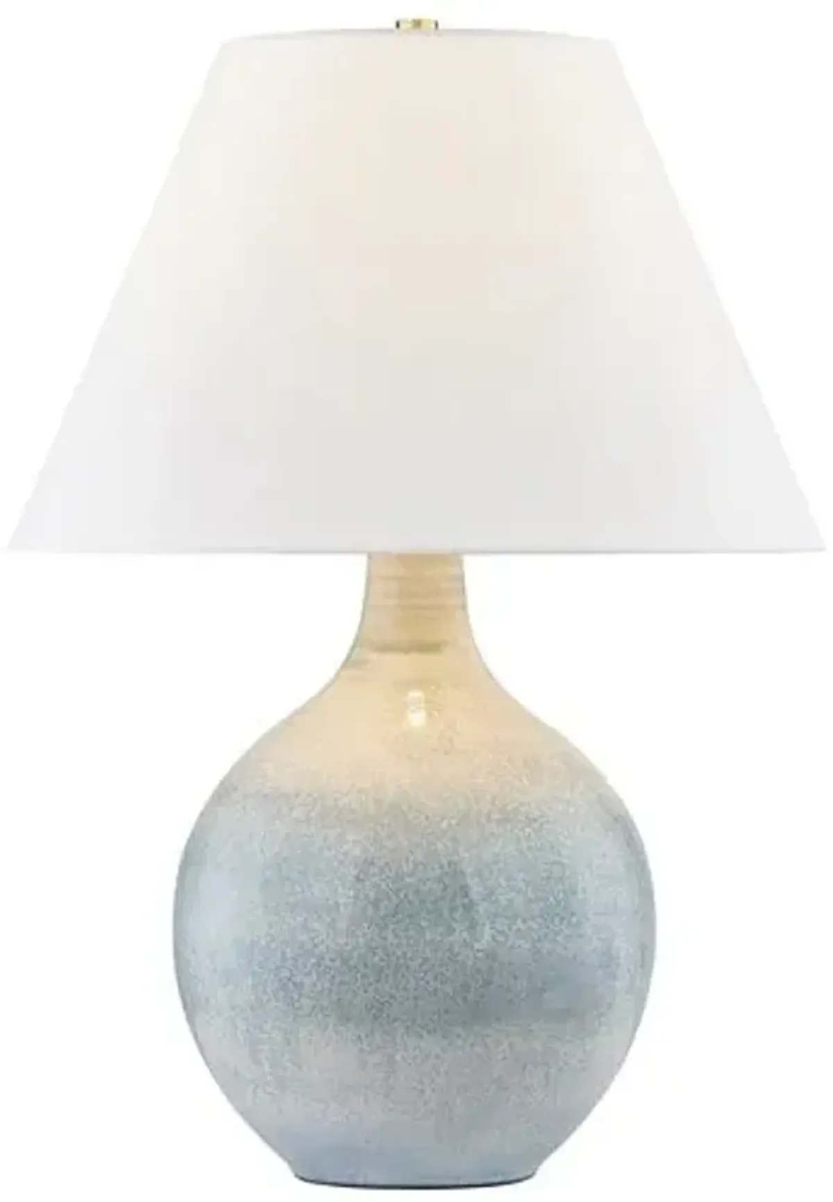 Selene Ceramic Table Lamp - Reactive Glaze Seaglass - Blue