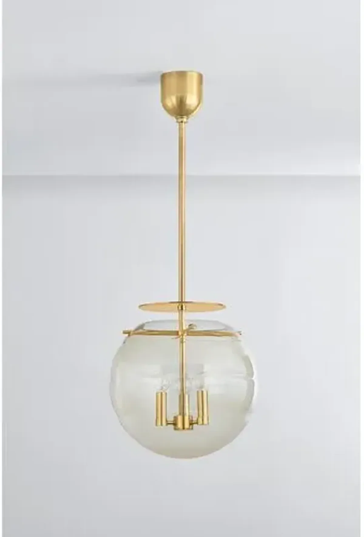 Romina Glass Globe Pendant - Champagne/Aged Brass - Gold