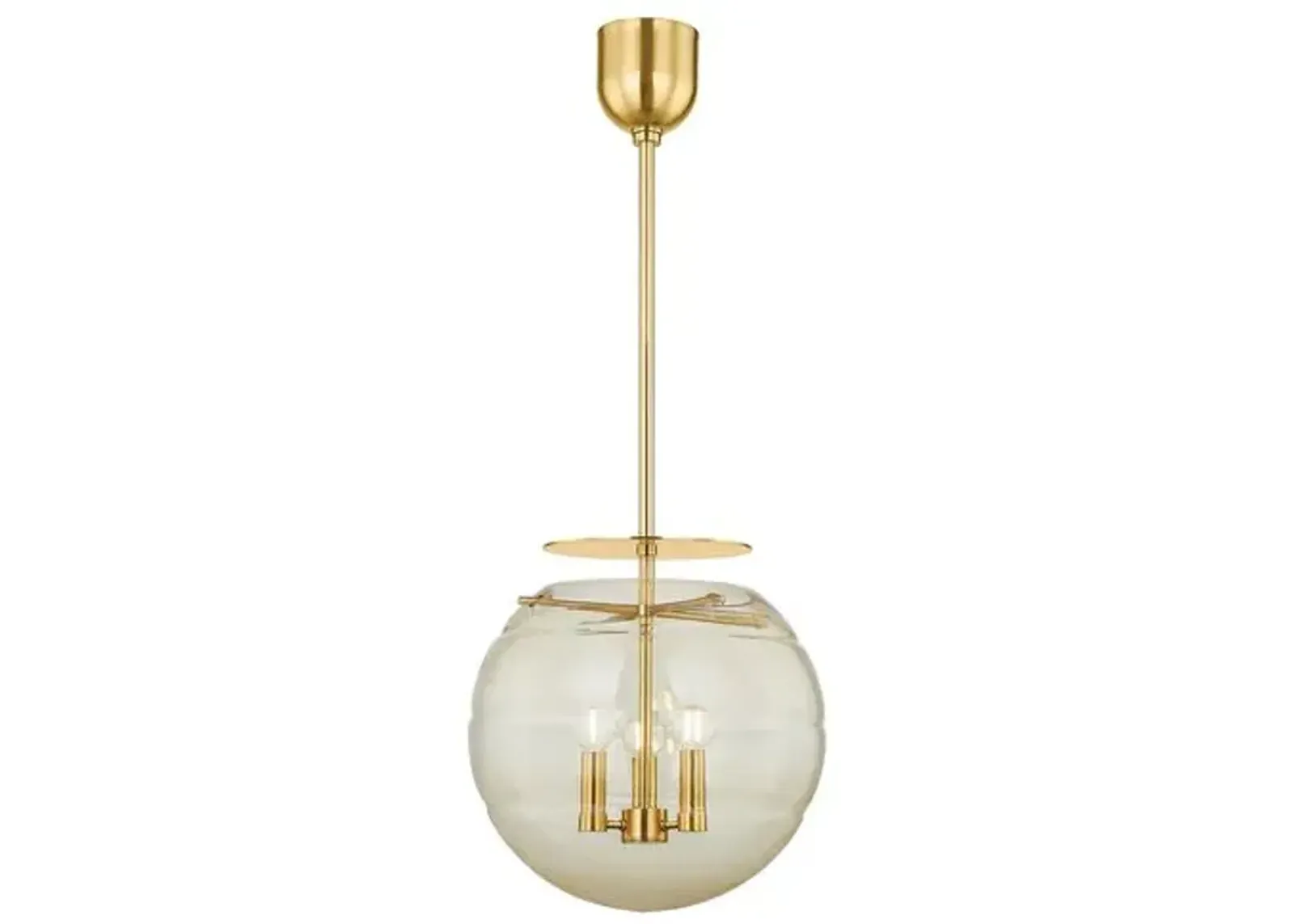 Romina Glass Globe Pendant - Champagne/Aged Brass - Gold