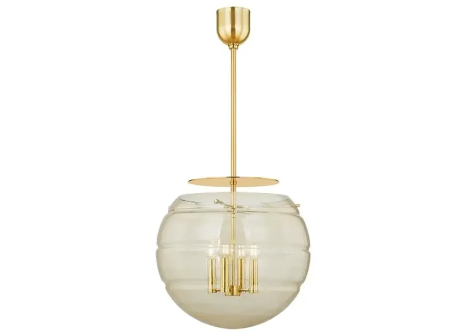 Romina Glass Globe Pendant - Champagne/Aged Brass - Gold