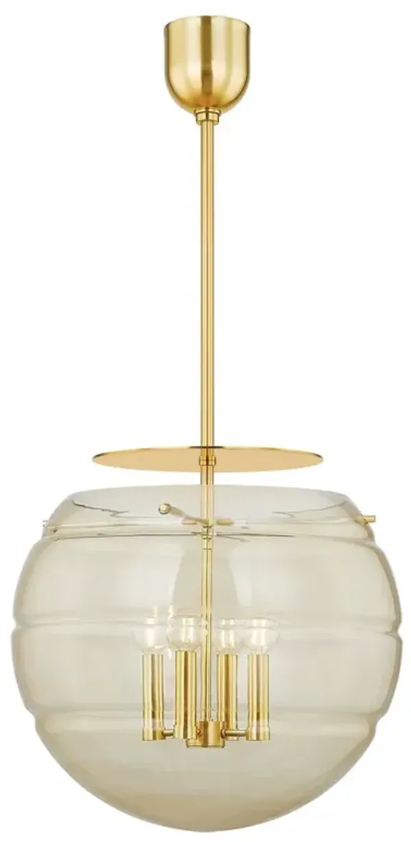 Romina Glass Globe Pendant - Champagne/Aged Brass - Gold