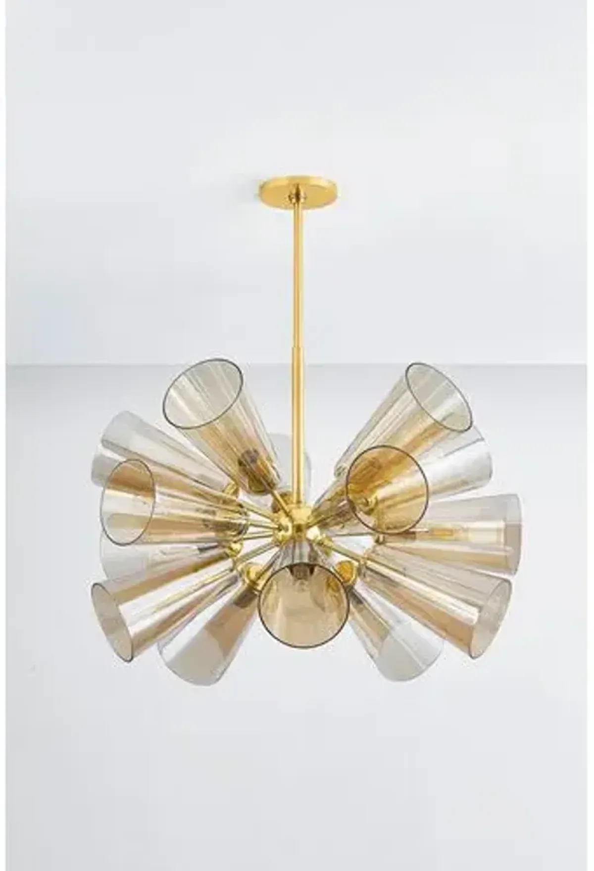 Reagan Glass Chandelier - Champagne/Aged Brass - Gold