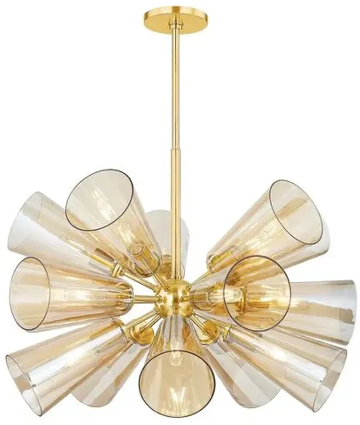 Reagan Glass Chandelier - Champagne/Aged Brass - Gold