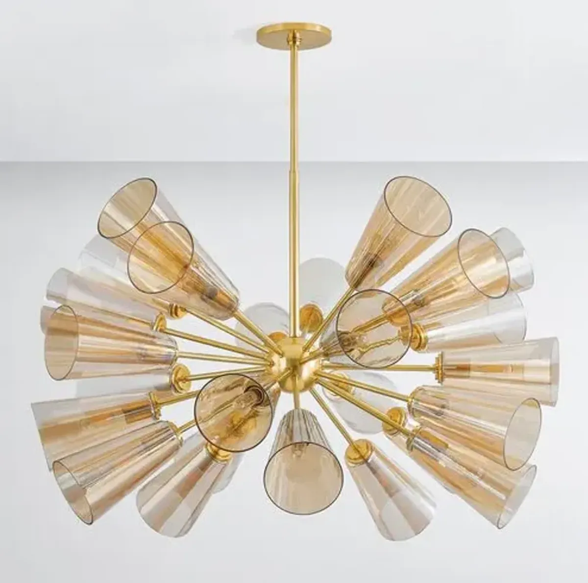 Reagan Glass Chandelier - Champagne/Aged Brass - Gold