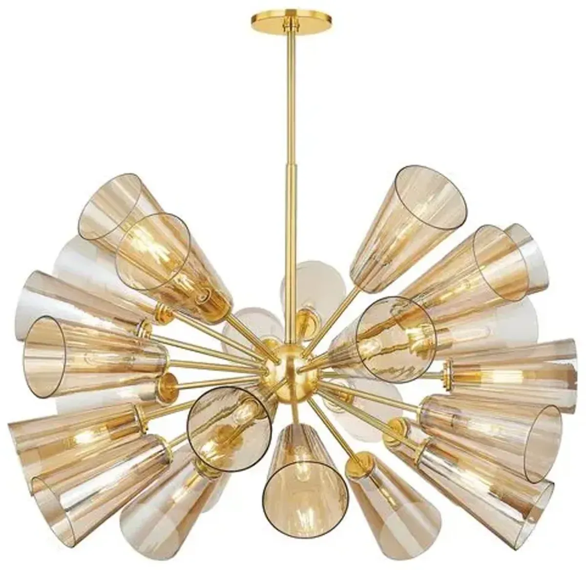 Reagan Glass Chandelier - Champagne/Aged Brass - Gold