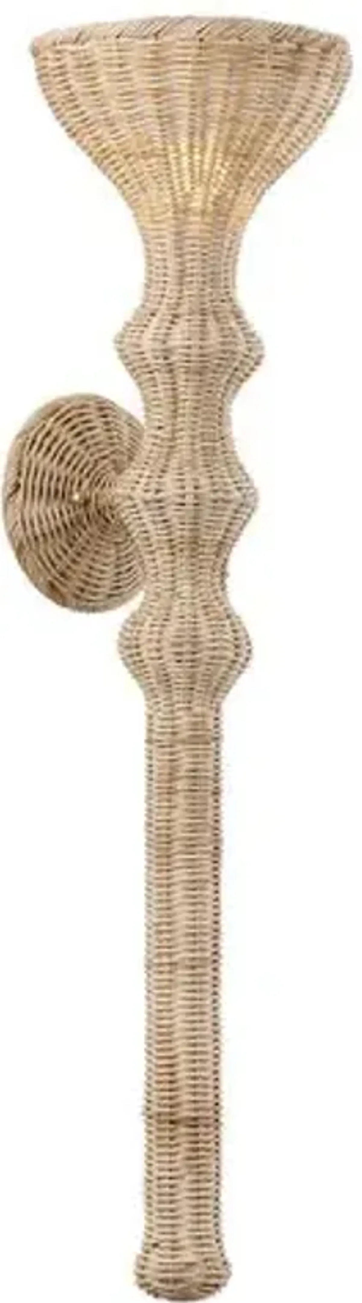 Dalton Rattan Wall Sconce - Natural - Handcrafted - Gold