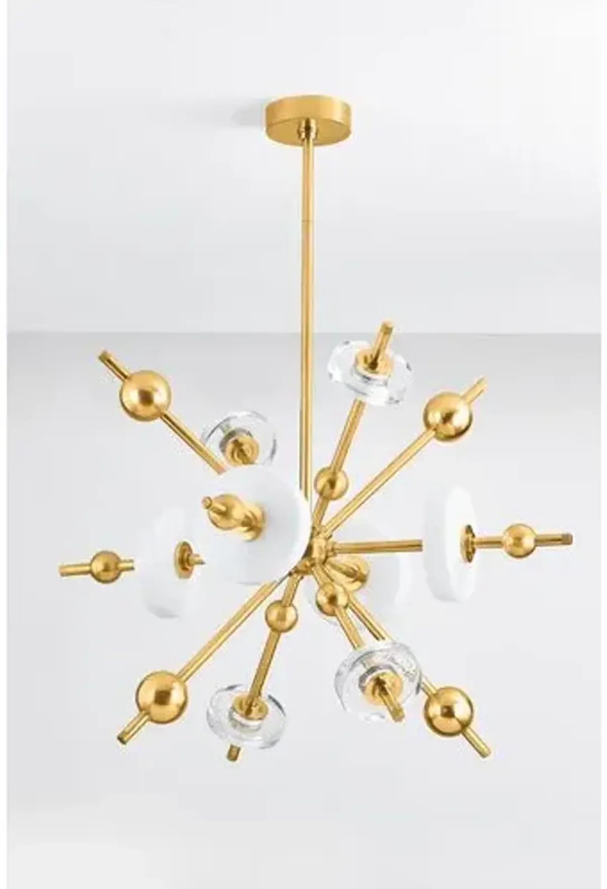 Adrian Sputnik Chandelier - Opal Glass/Aged Brass - Gold