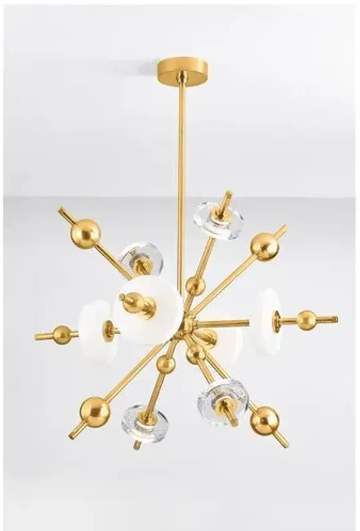 Adrian Sputnik Chandelier - Opal Glass/Aged Brass - Gold