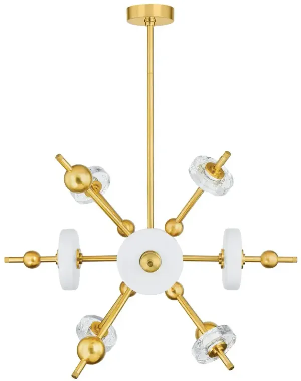 Adrian Sputnik Chandelier - Opal Glass/Aged Brass - Gold