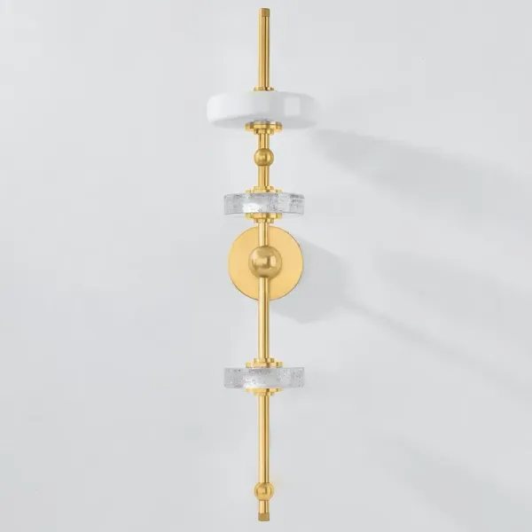 Adrian 30" Wall Sconce - Opal Glass/Aged Brass - Gold