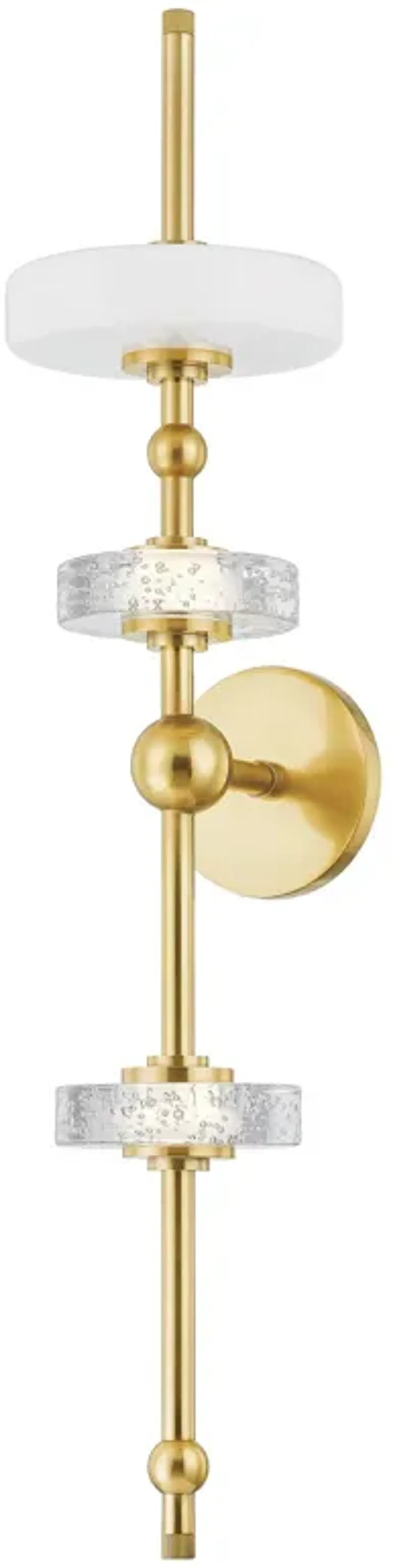 Adrian 30" Wall Sconce - Opal Glass/Aged Brass - Gold