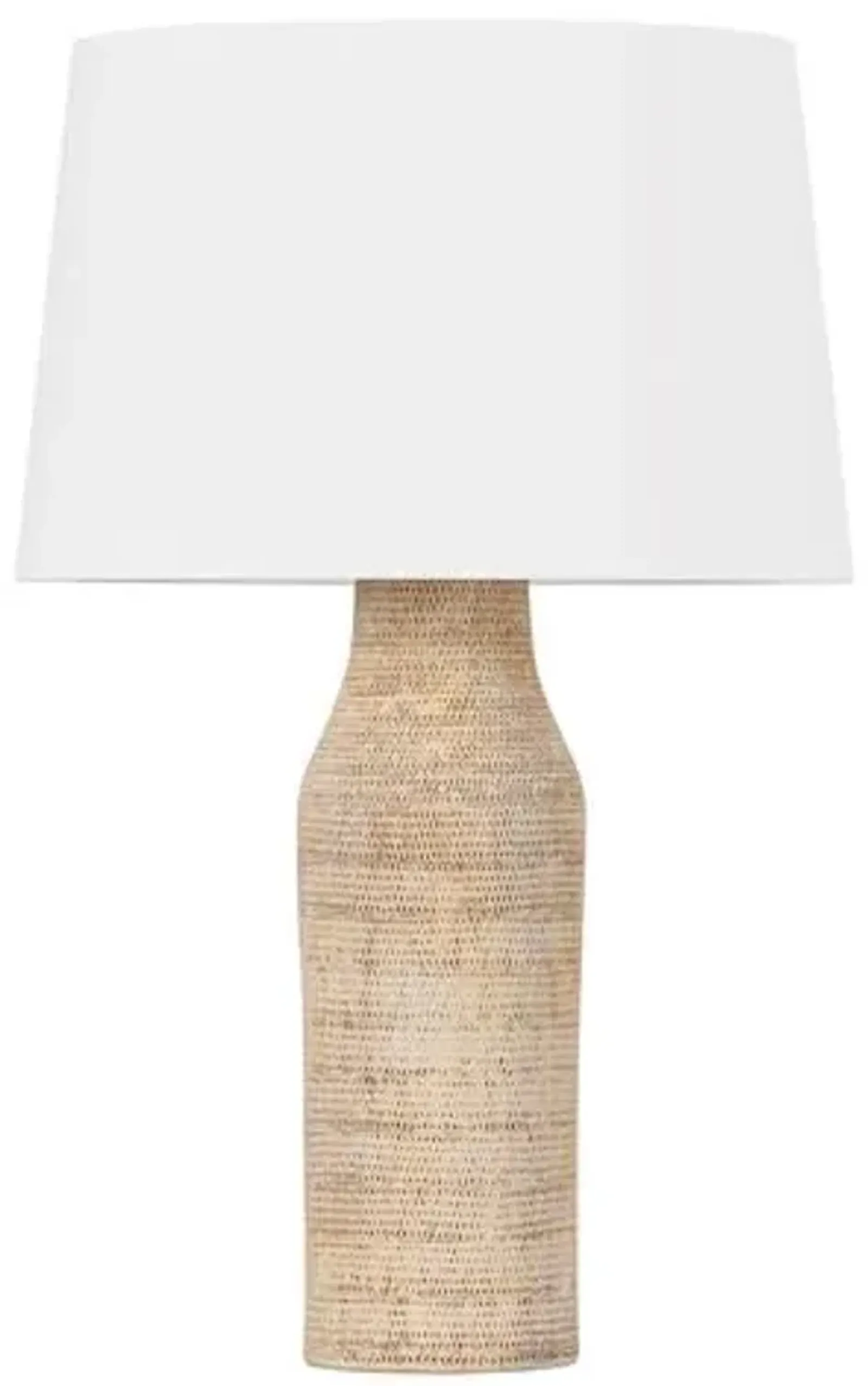 Finnegan Ceramic Table Lamp - Natural Basketweave - Beige